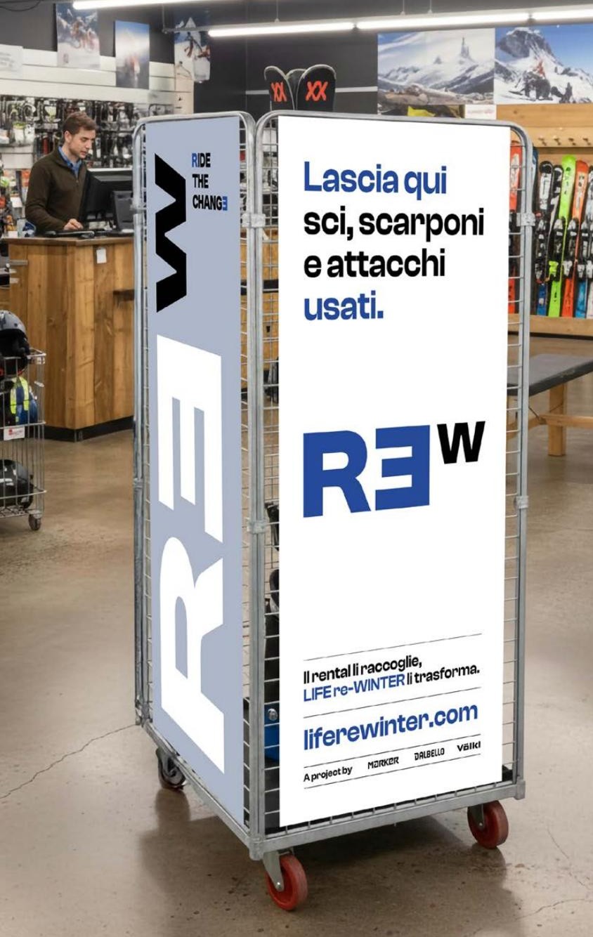 Box LifeRewinter riciclo sci, scarponi, attacchi sci