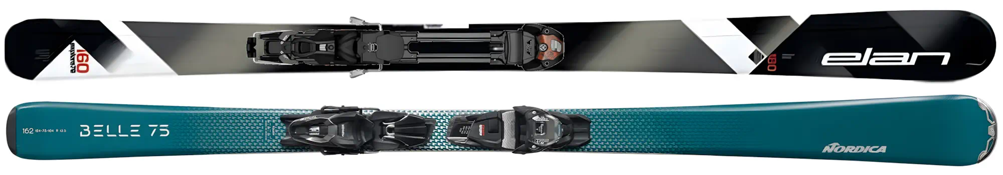 Ski Intermediate - Elan Explore 76 RS, Nordica Spitfire 75 R   Nordica Belle 75