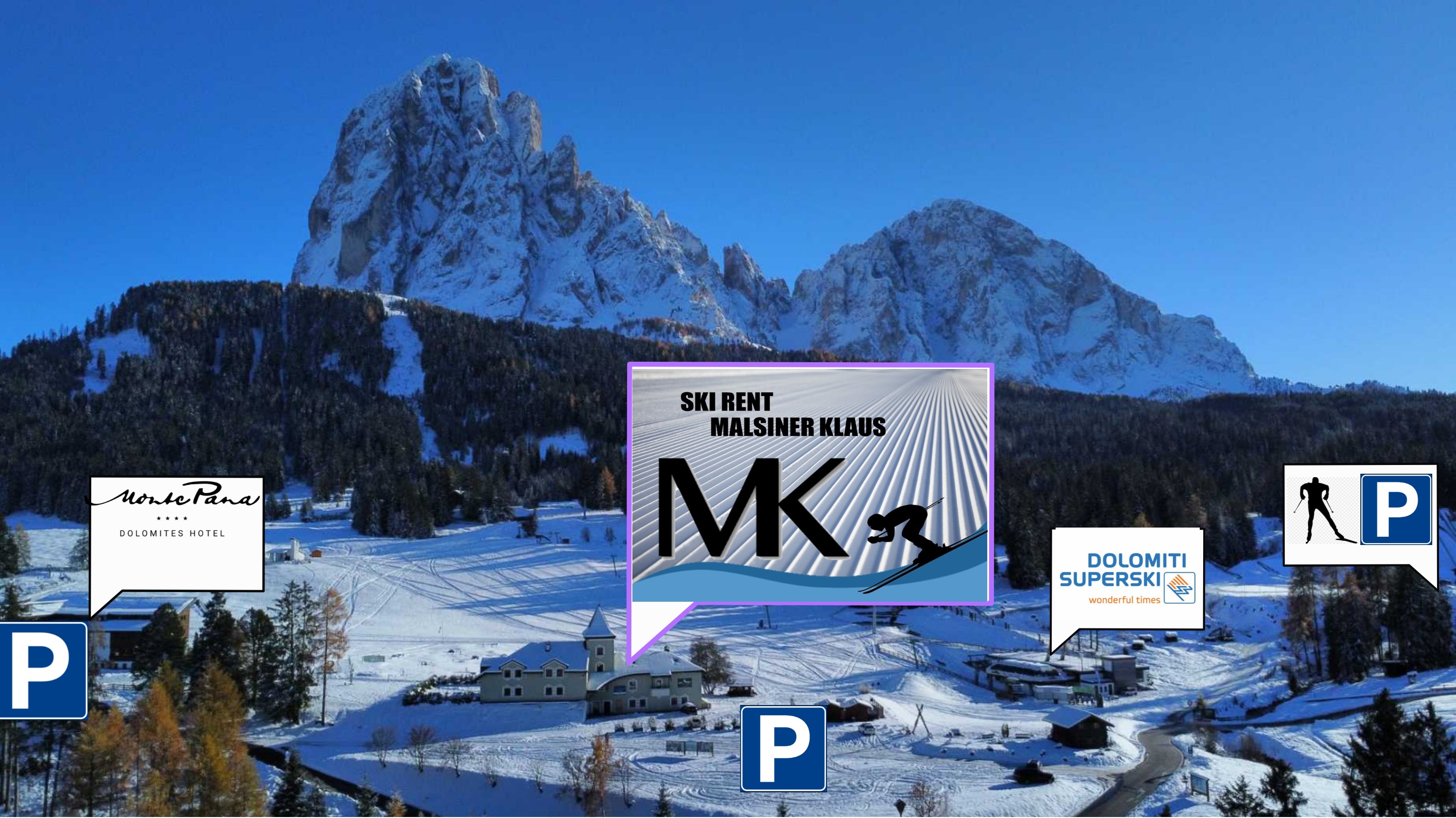 Ski rental Santa Cristina - St. Christina - Val Gardena / Grödnertal - MK Rent Monte Pana - Foto 0