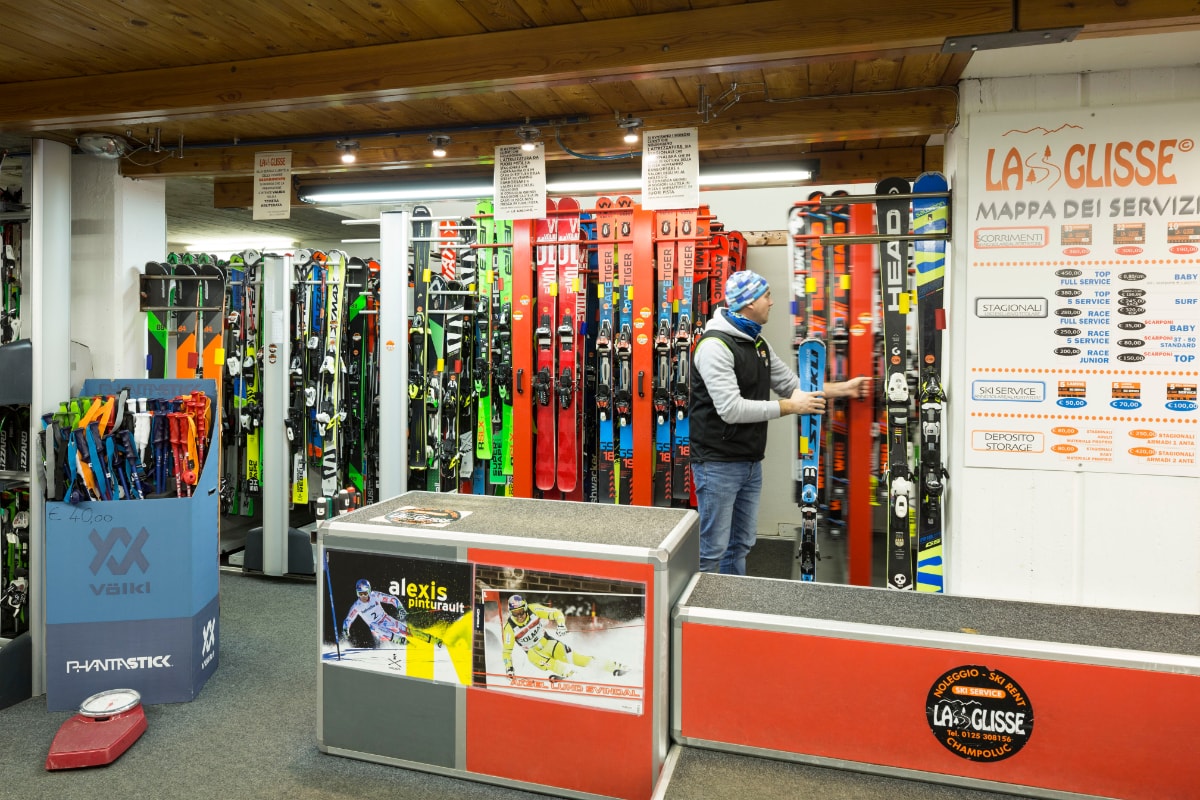 Noleggio sci Champoluc SkiRent La Glisse Rent and Go