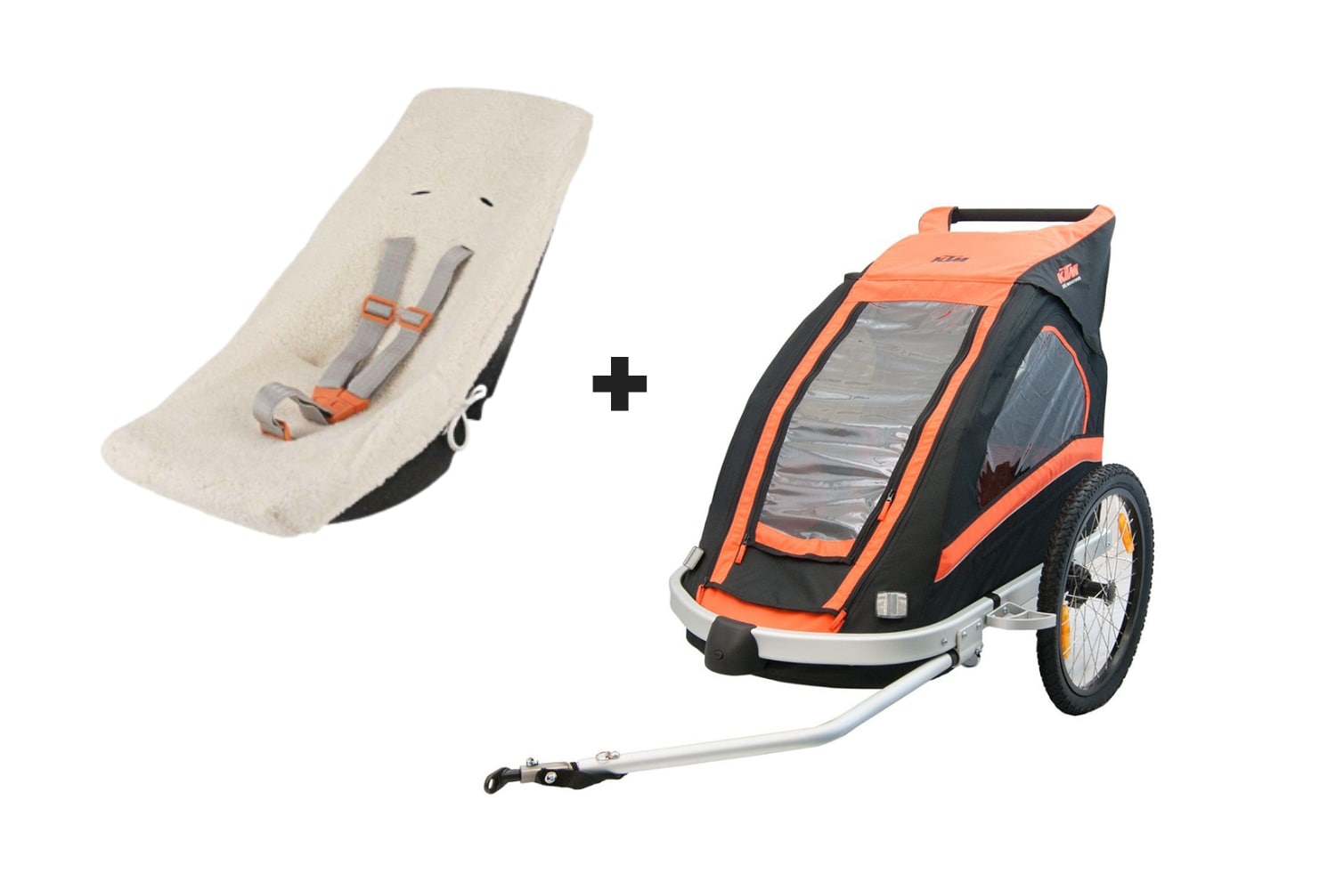 Rimorchio + seggiolino baby (1-12 mesi)