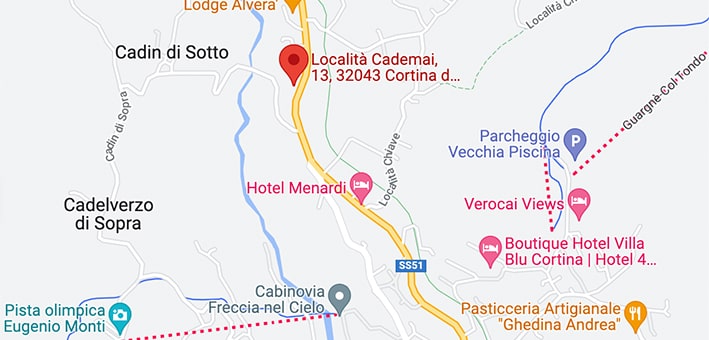 Mapa Ski System Cortina