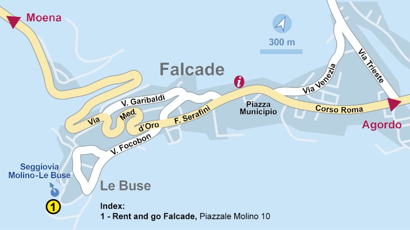 Karte von Rent and Go Falcade