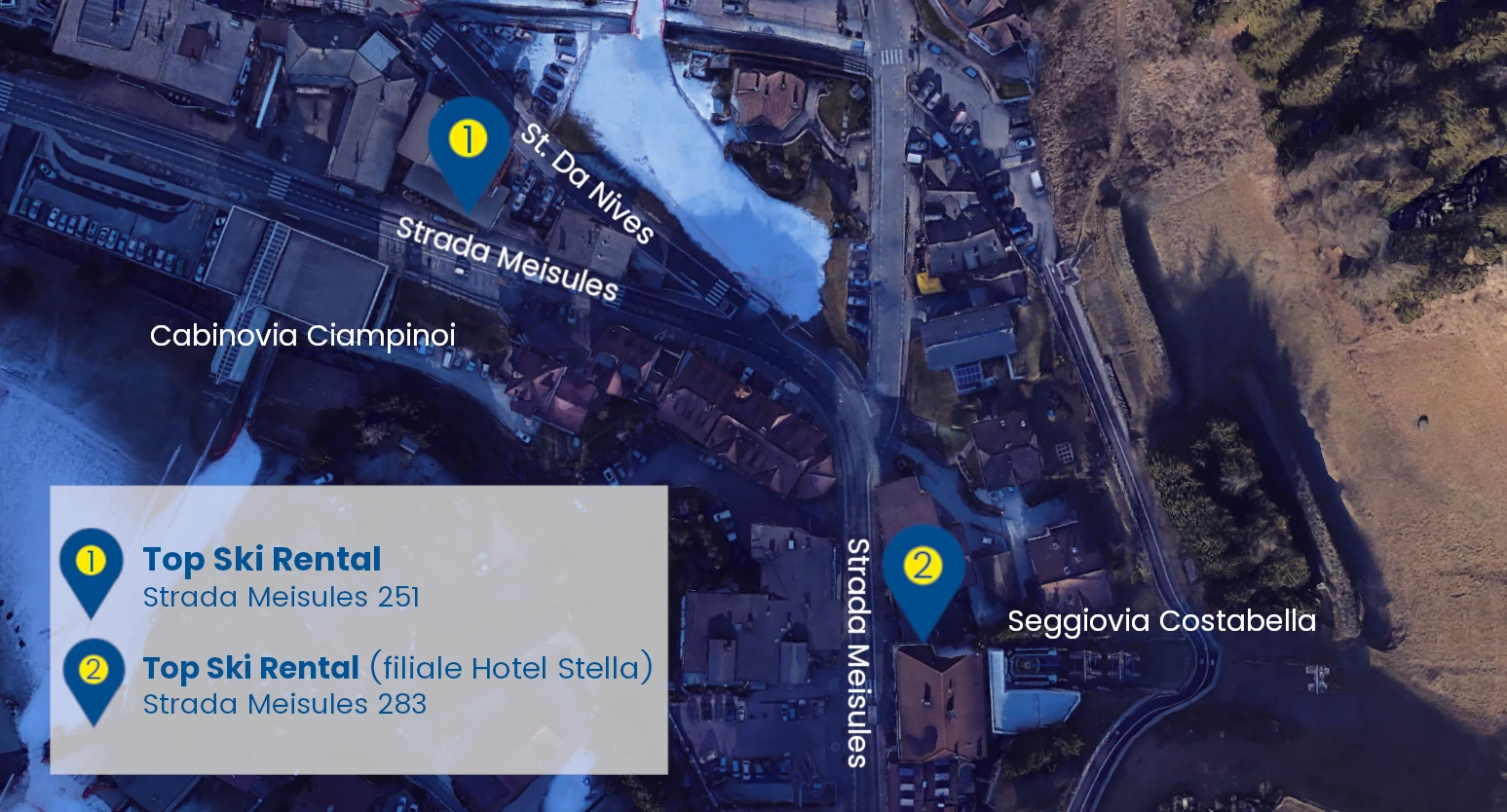 Mapa Top Ski Rental