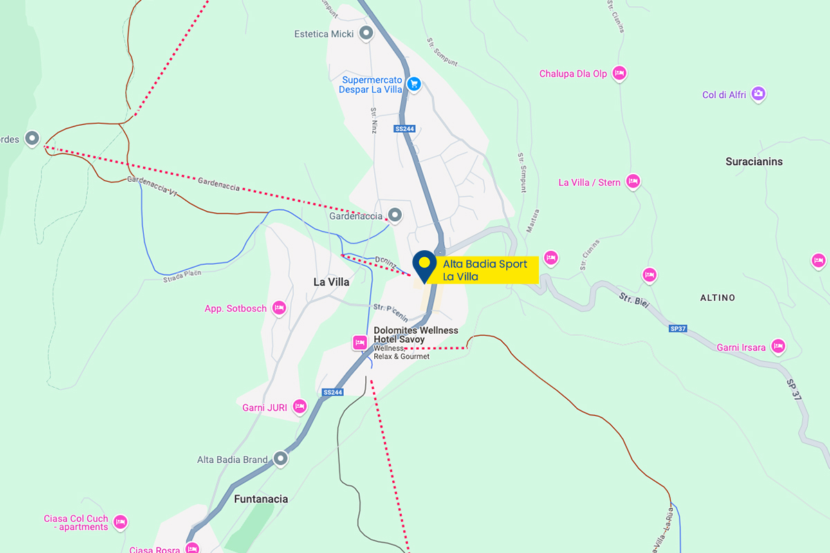Mappa Alta Badia Sport - Shop & Rental (La Villa)