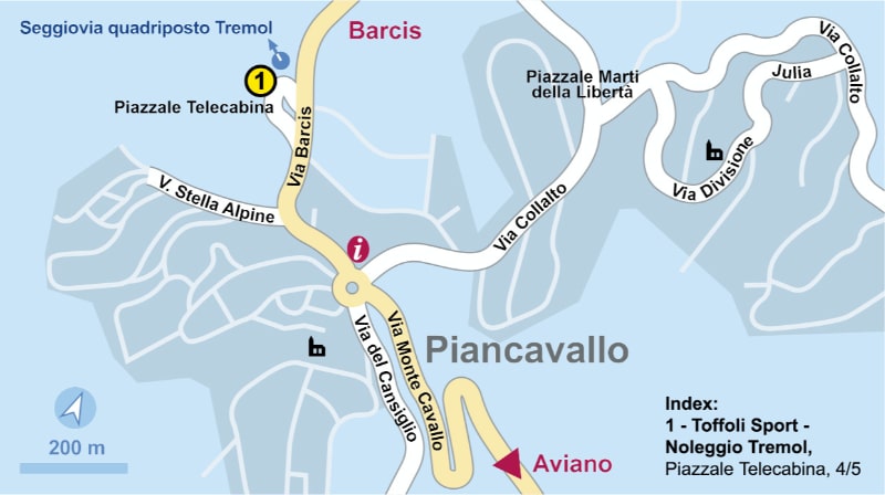Karte von Toffoli Sport - Noleggio del Tremol