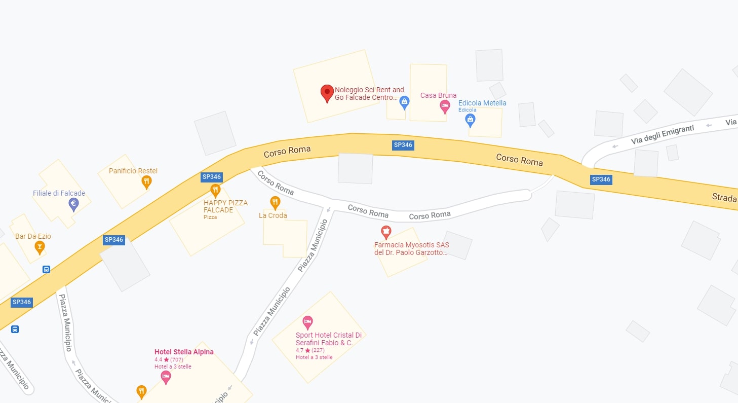 Karte von Rent and Go Falcade Centro